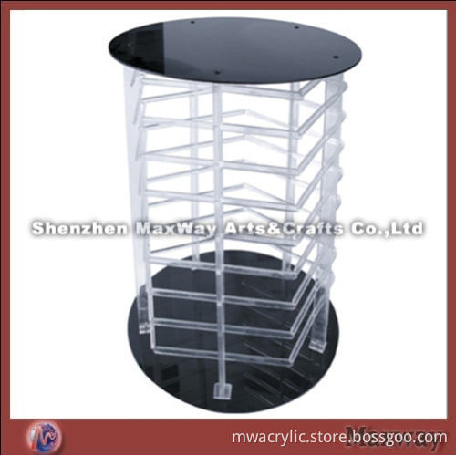 Acrylic Revolving Clear and Black Ear Nail/Pin/Earbob/Pendants/Earrings Display Holder/Showcase